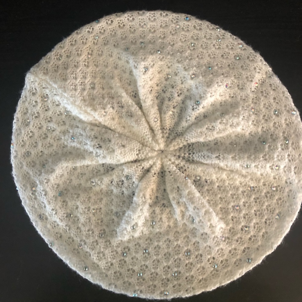 Knit crochet beret